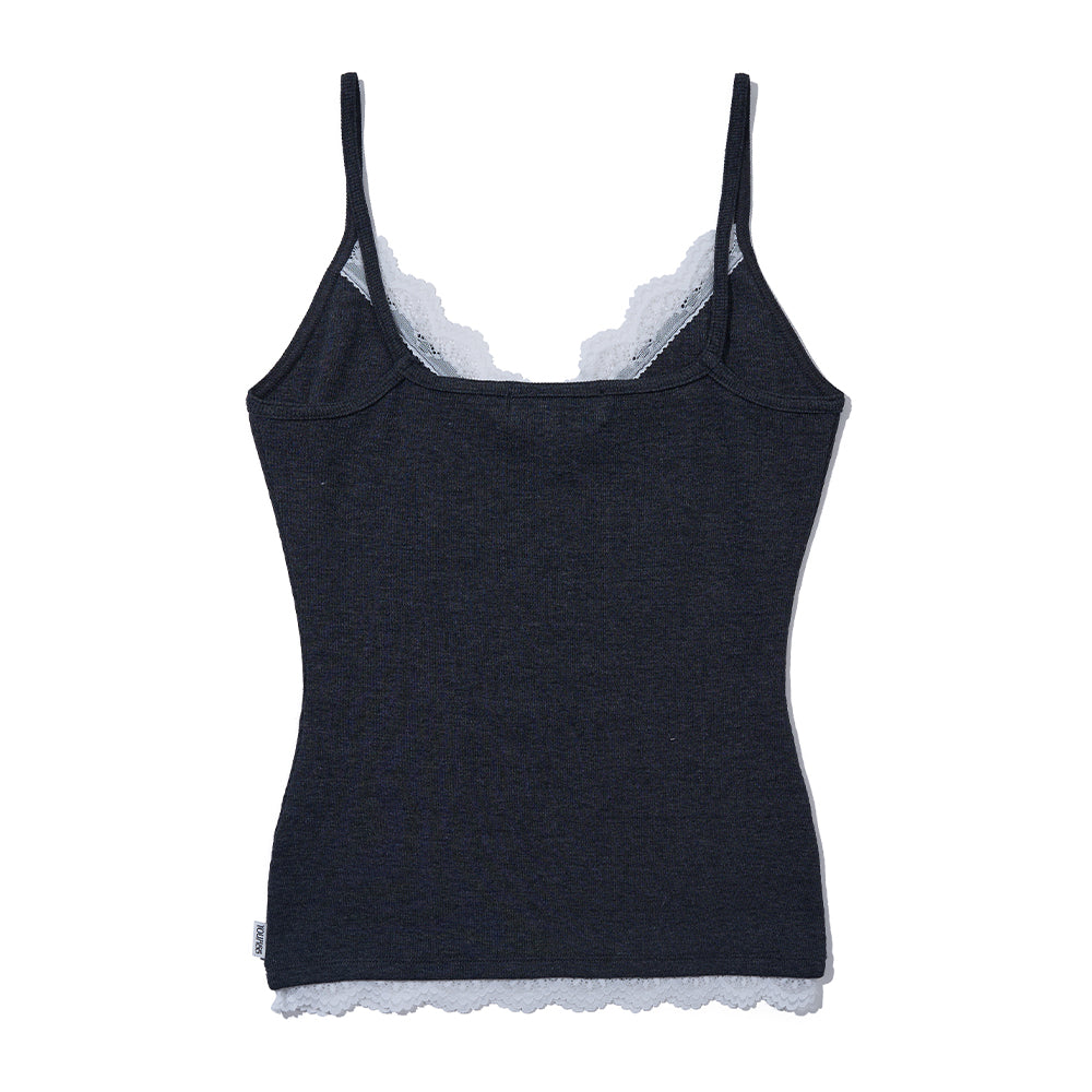 YOUHEE LACE LETTERING SLEEVELESS_CHARCOAL
