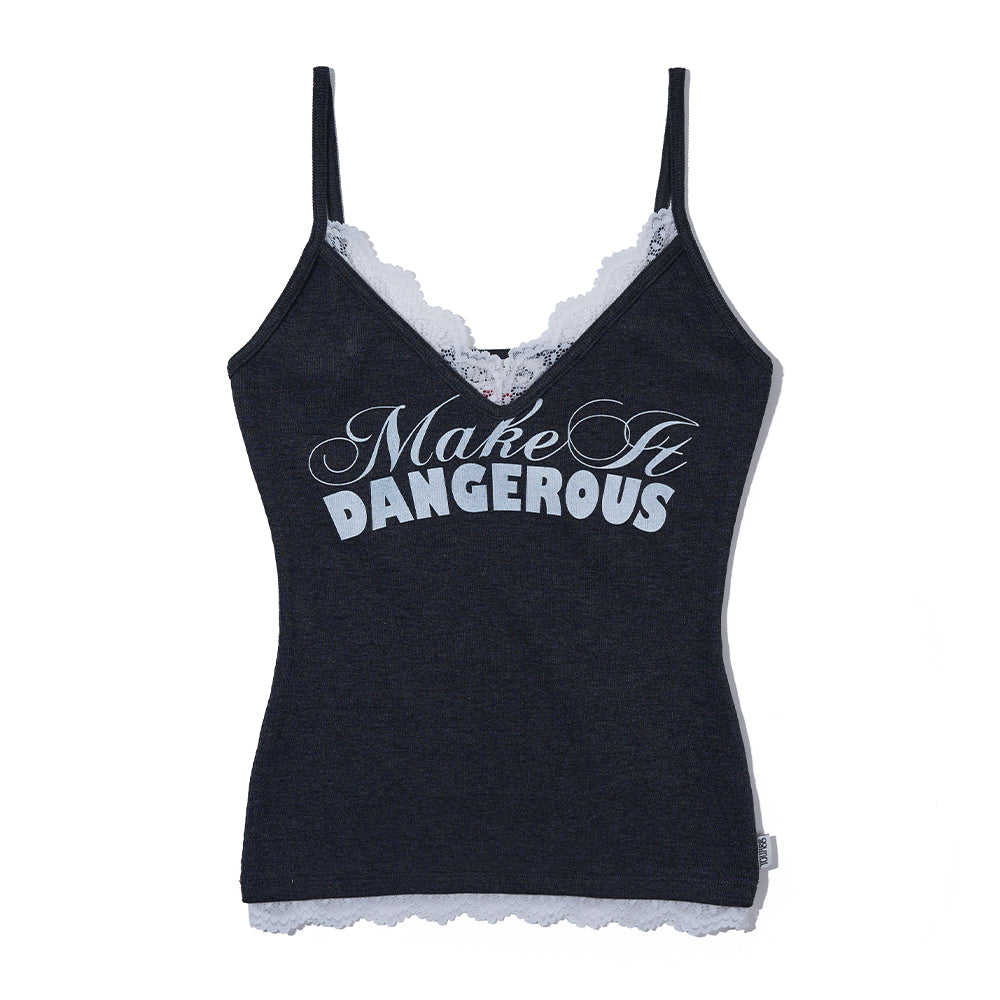 YOUHEE LACE LETTERING SLEEVELESS_CHARCOAL
