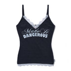 YOUHEE LACE LETTERING SLEEVELESS_CHARCOAL