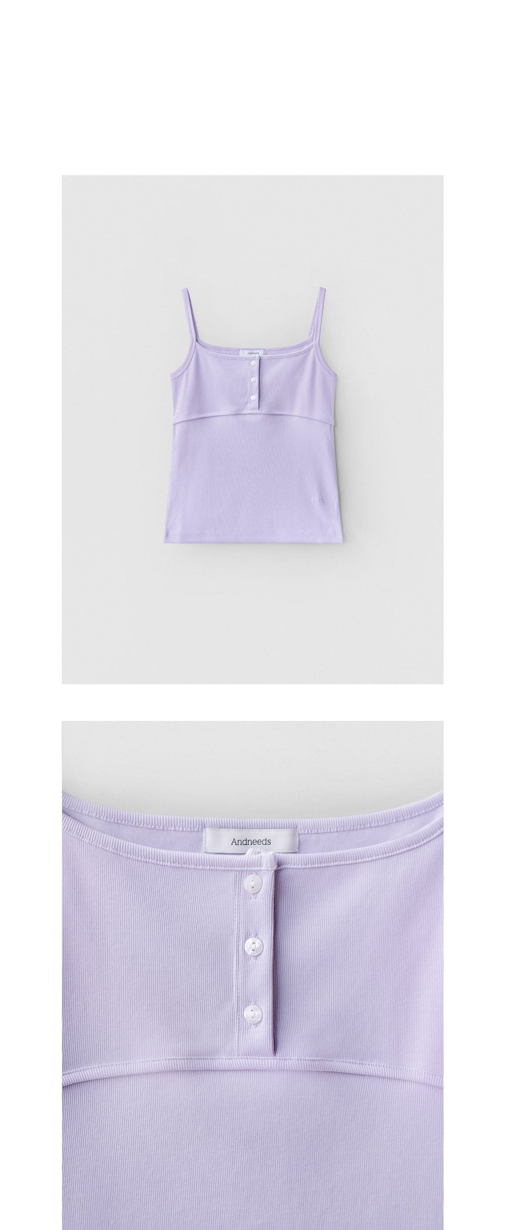 ANDNEEDS Popo three button sleeveless (lavender)