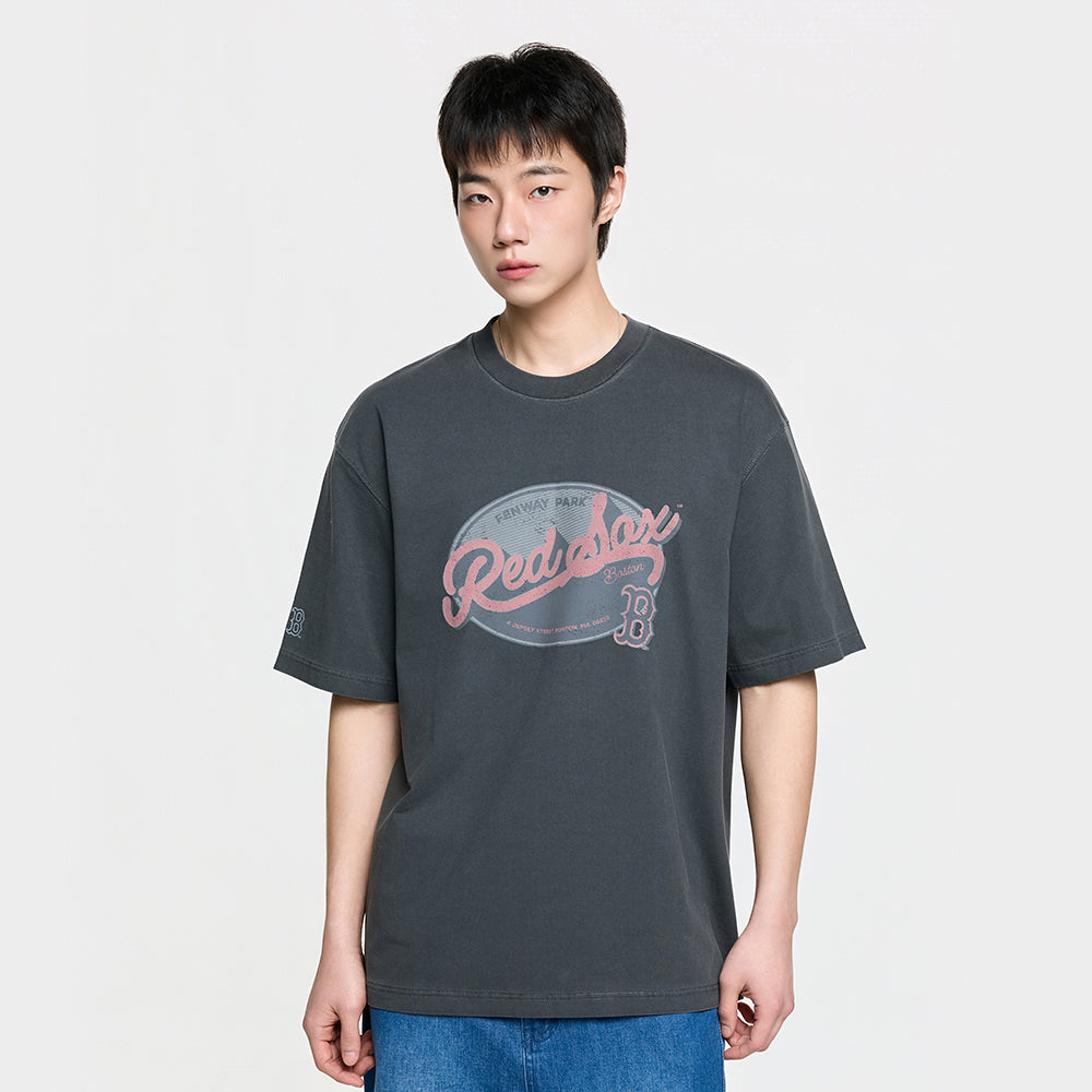 MLB [MLB] Vintage washed graphic short sleeve T-shirt BOS (D.Charcoal Gray)
