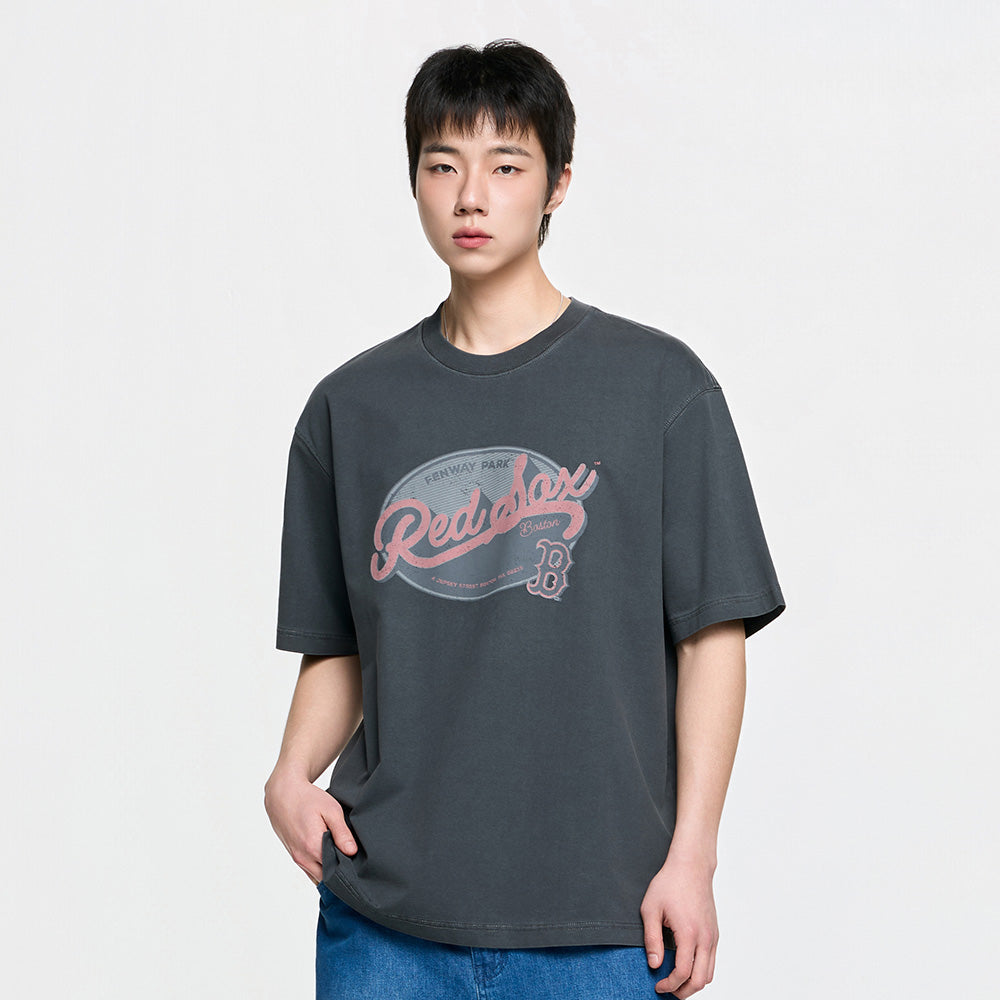 MLB [MLB] Vintage washed graphic short sleeve T-shirt BOS (D.Charcoal Gray)