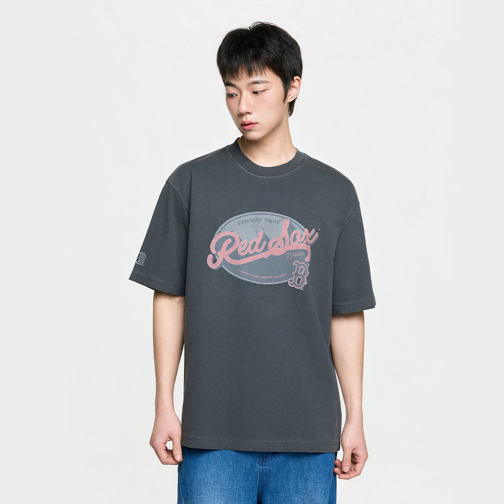 MLB [MLB] Vintage washed graphic short sleeve T-shirt BOS (D.Charcoal Gray)