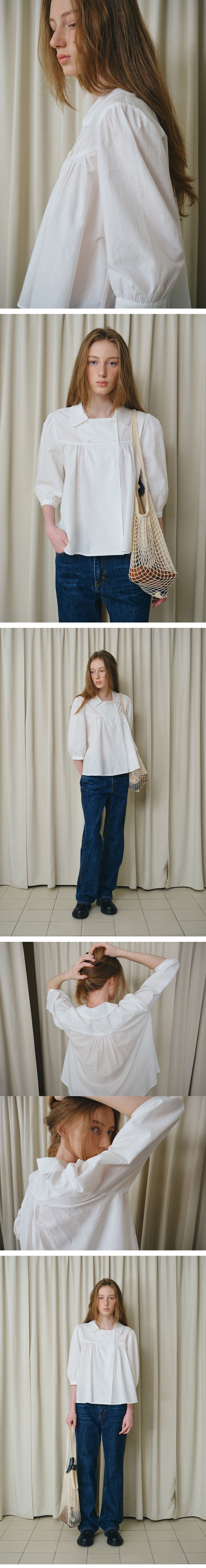 BRENDA BRENDEN SEOUL renee square blouse - white