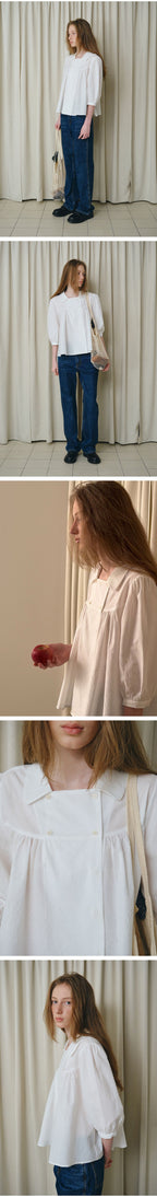 BRENDA BRENDEN SEOUL renee square blouse - white