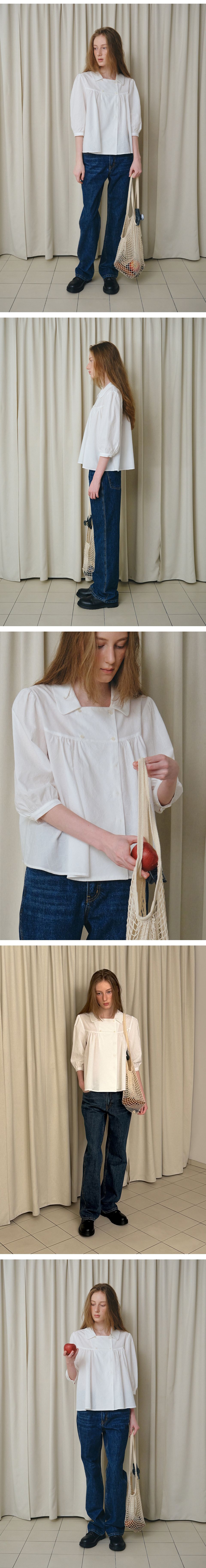 BRENDA BRENDEN SEOUL renee square blouse - white
