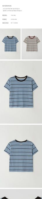 BRENDA BRENDEN SEOUL curly sue crop t -shirt - blue