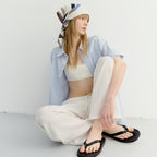 DUNST UNISEX OVERSIZED HALF SLEEVE STRIPED SHIRT SOFT BLUE STRIPE_UDSH6B148B1