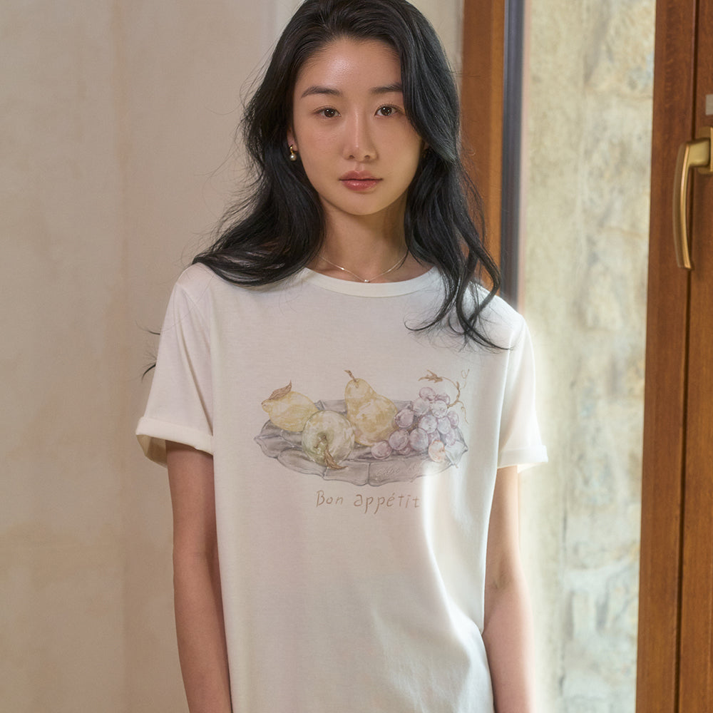 CHERIAUBE Fruit Atelier Tee-Ivory