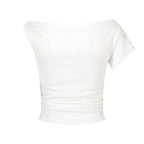 ASIFCALIE TWIST UNBALANCE LETTERING T-SHIRT WHITE