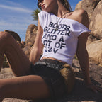 ASIFCALIE TWIST UNBALANCE LETTERING T-SHIRT WHITE
