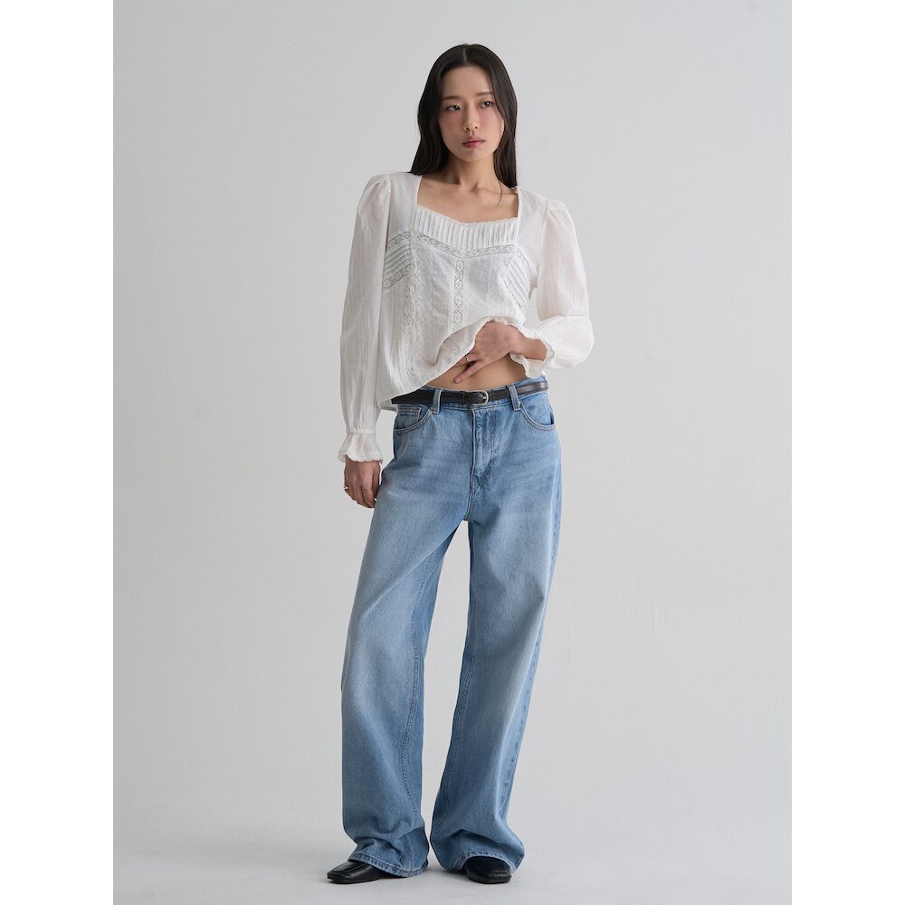 8seconds [Eight Seconds] Lace Square Neck Blouse - White (356364CM71)