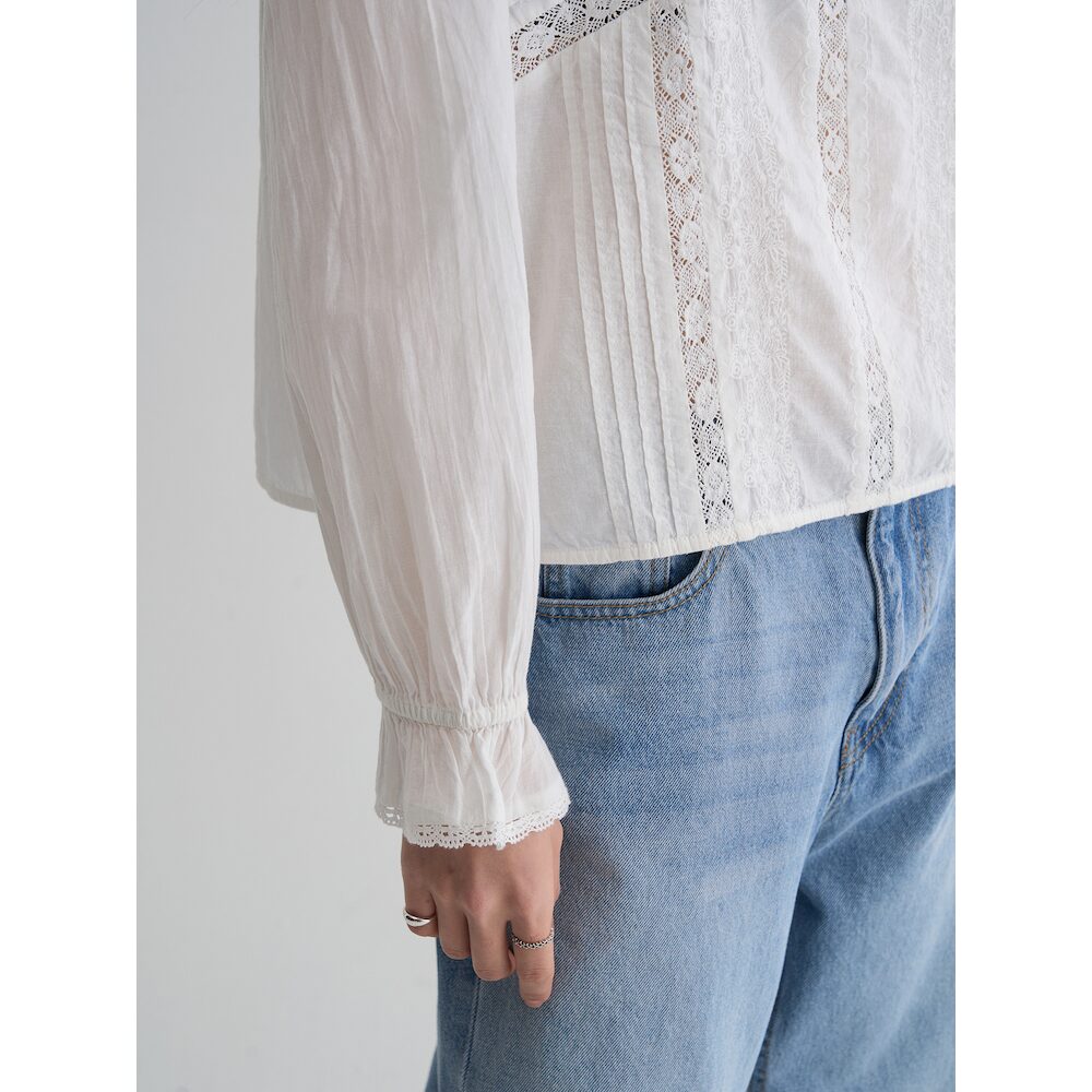 8seconds [Eight Seconds] Lace Square Neck Blouse - White (356364CM71)