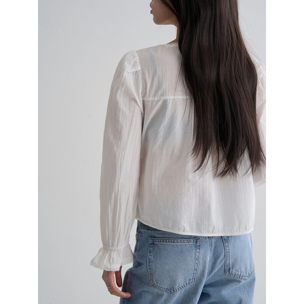 8seconds [Eight Seconds] Lace Square Neck Blouse - White (356364CM71)