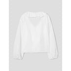 8seconds [Eight Seconds] Frill full open long sleeve seersucker blouse - White (356464CC11)