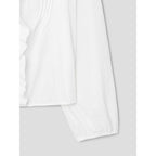 8seconds [Eight Seconds] Frill full open long sleeve seersucker blouse - White (356464CC11)