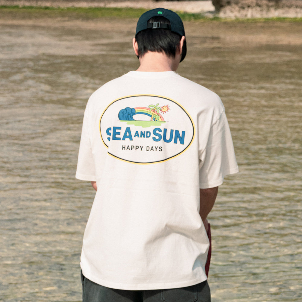 BIGWAVE COLLECTIVE C&SUN Happy Days Short Sleeve T-Shirt (Off White)