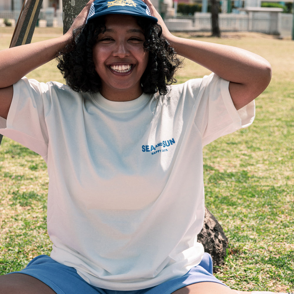 BIGWAVE COLLECTIVE C&SUN Happy Days Short Sleeve T-Shirt (Off White)