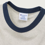 CHAMPION Basic Graphic Ringer T-Shirt Blue