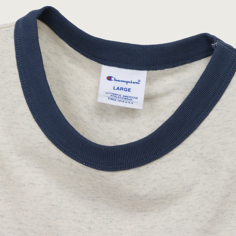 CHAMPION Basic Graphic Ringer T-Shirt Blue