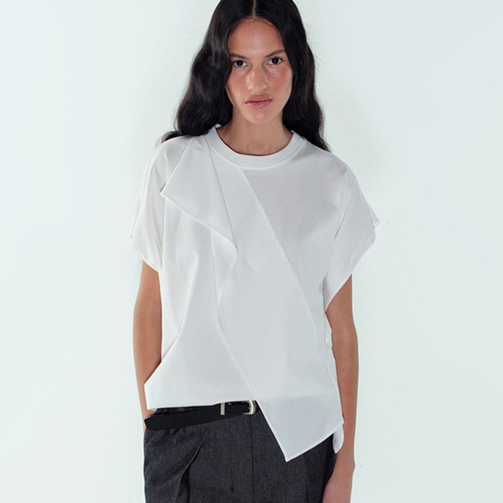 NOICE W OVERLAY T-SHIRT - WHITE