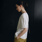LOEUVRE Tuck Half-Sleeve Boatneck Blouse SW6MB790_2color