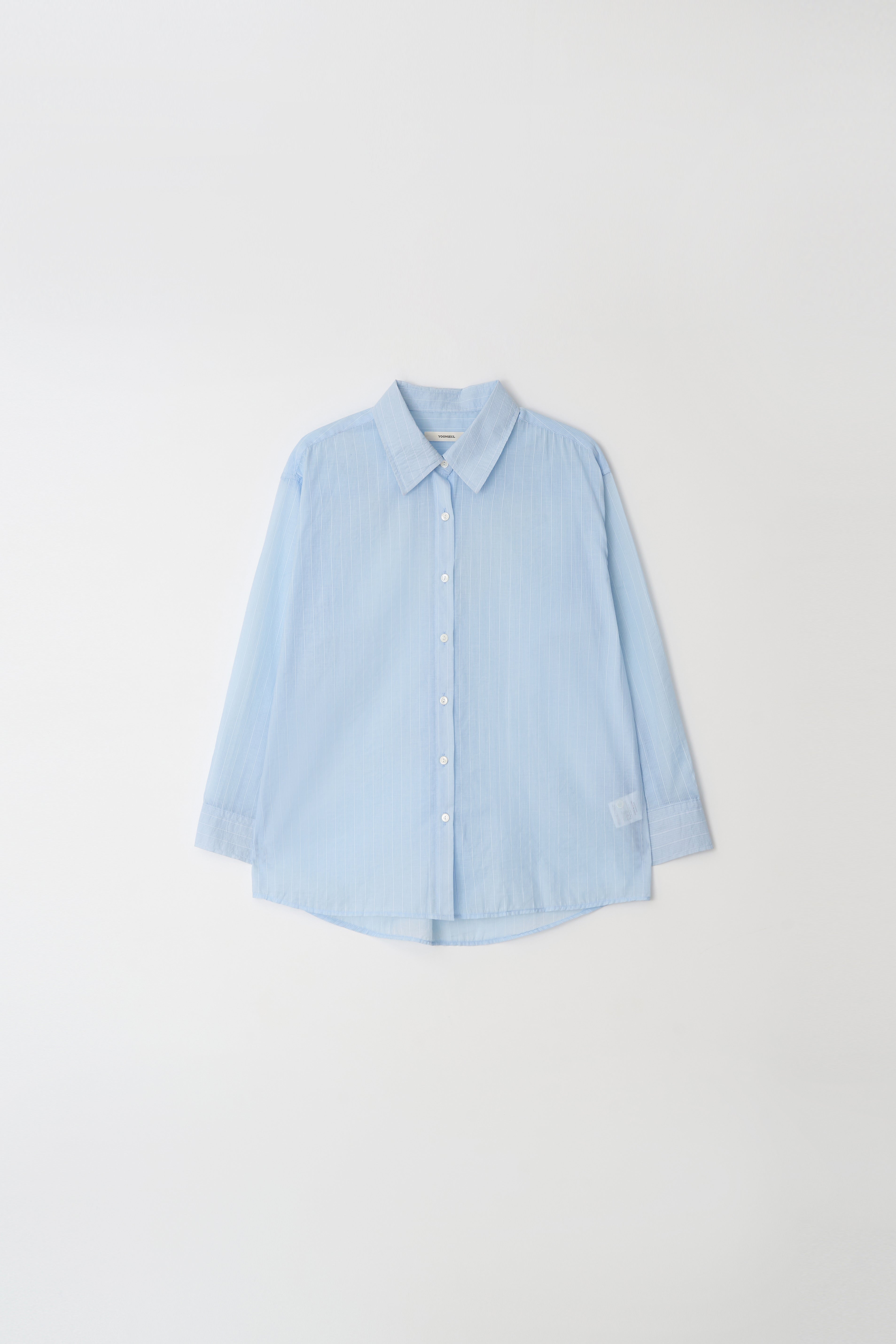 YOONSEUL [2nd reorder] Port sheer shirt (sky stripe)