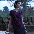 LOEUVRE Cowl-Neck Draped Jersey Top SW6ME759_2color