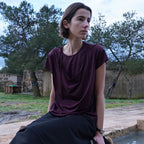 LOEUVRE Cowl-Neck Draped Jersey Top SW6ME759_2color