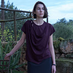 LOEUVRE Cowl-Neck Draped Jersey Top SW6ME759_2color