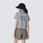 SNOWPEAK APPAREL Aerocool Women's Crop Short Sleeve T-Shirt Gray Blue (S26MWFTS27)
