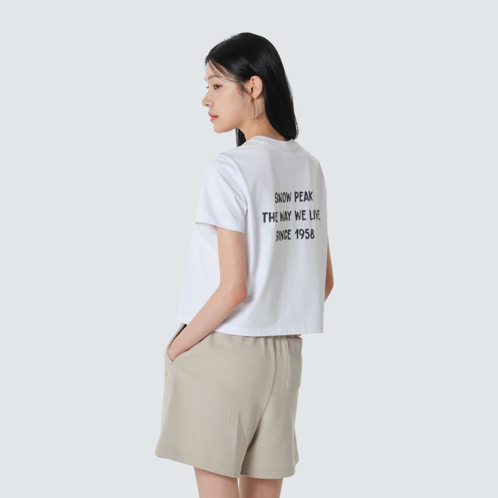 SNOWPEAK APPAREL Aerocool Women's Crop Short Sleeve T-Shirt White (S26MWFTS27)
