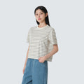 SNOWPEAK APPAREL Sorona Women's Striped Short Sleeve T-Shirt Gray (S26MWFTS69)