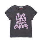 YOUHEE [3 COLORS] CHECK APPLIQUE LETTERING T-SHIRTS