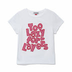 YOUHEE [3 COLORS] CHECK APPLIQUE LETTERING T-SHIRTS