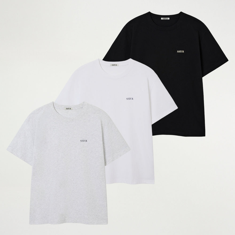 SATUR [3PACK] Essential short sleeve t-shirt
