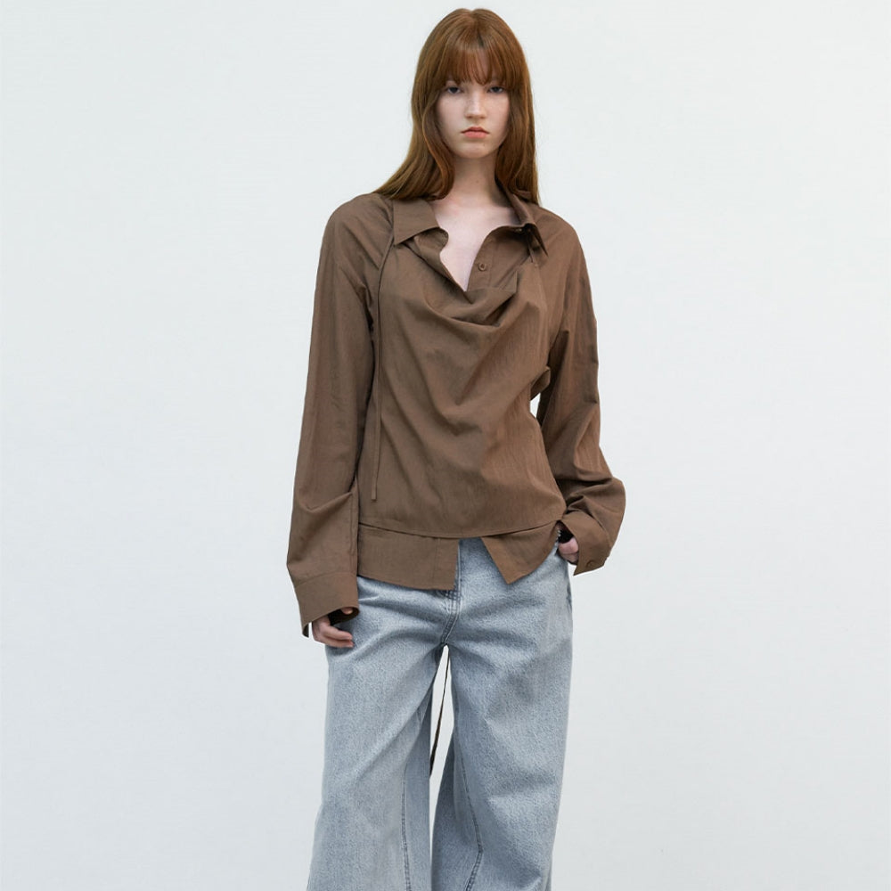 ATELIER NAIN N HALTER SLEEVELESS LAYERED BLOUSE (BL-4404)