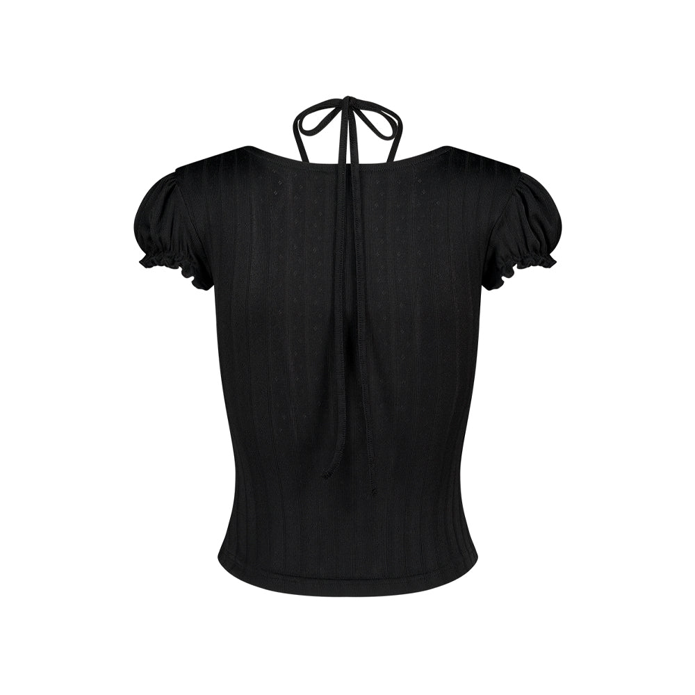 ILLIGO shirring halter top black