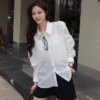 OUR HOPE Soft Glow Tencel Sheer Shirt - Cream