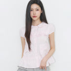 ILLIGO bow pocket ruffle blouse pink