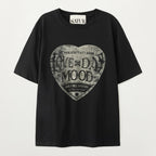 SATUR Saturday Retro Mood Graphic Short Sleeve T-Shirt Vintage Black
