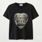 SATUR Saturday Retro Mood Graphic Short Sleeve T-Shirt Vintage Black