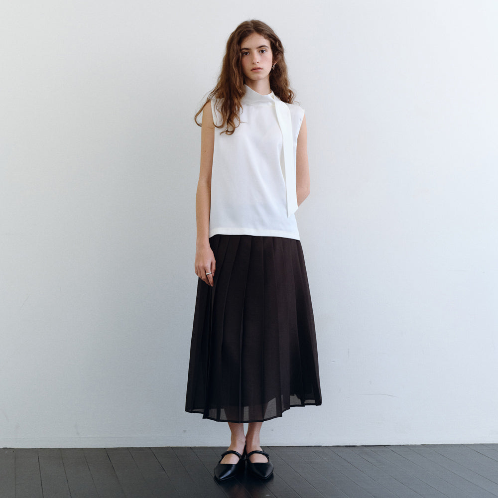 URAGO One tie sleeveless blouse_3colors