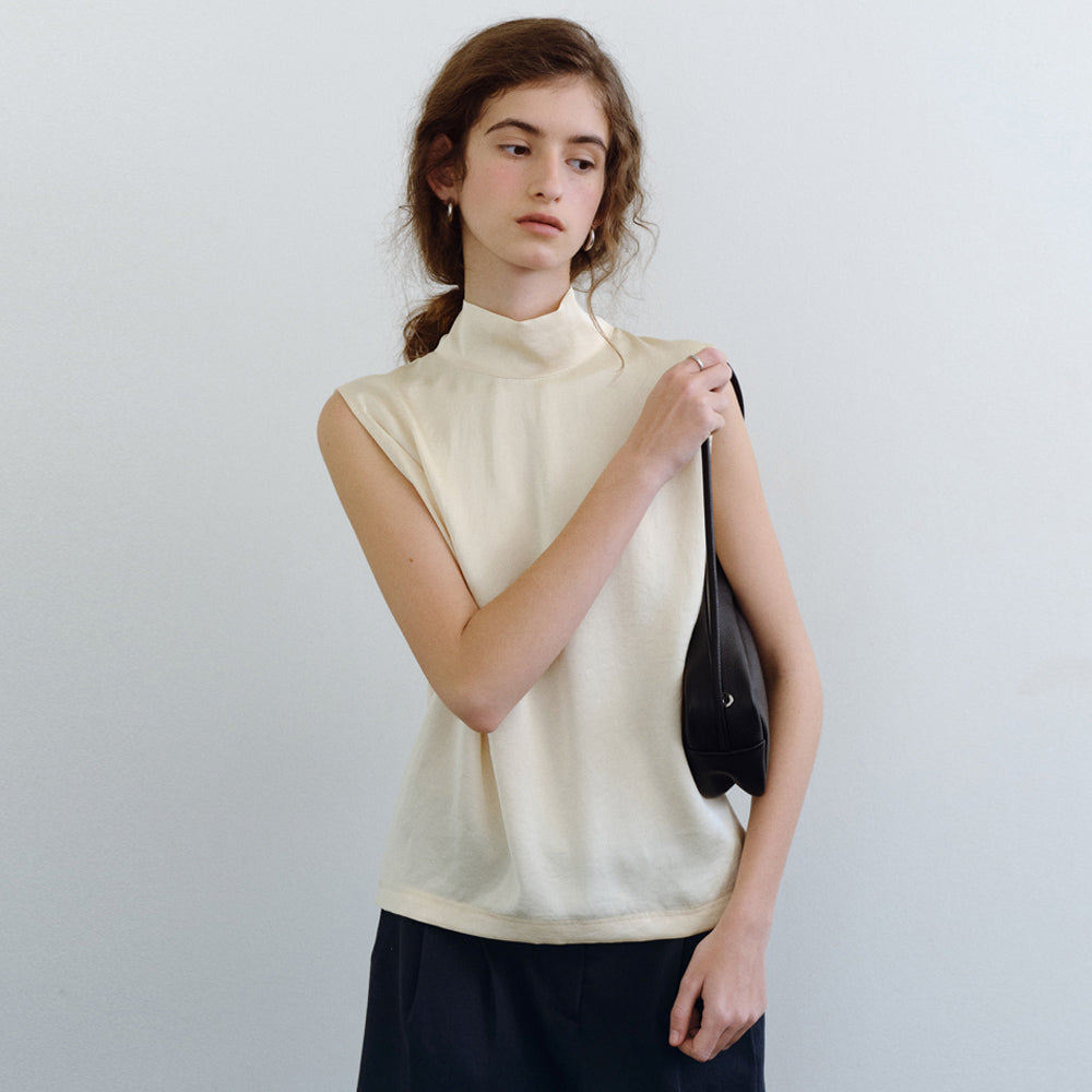 URAGO One tie sleeveless blouse_3colors