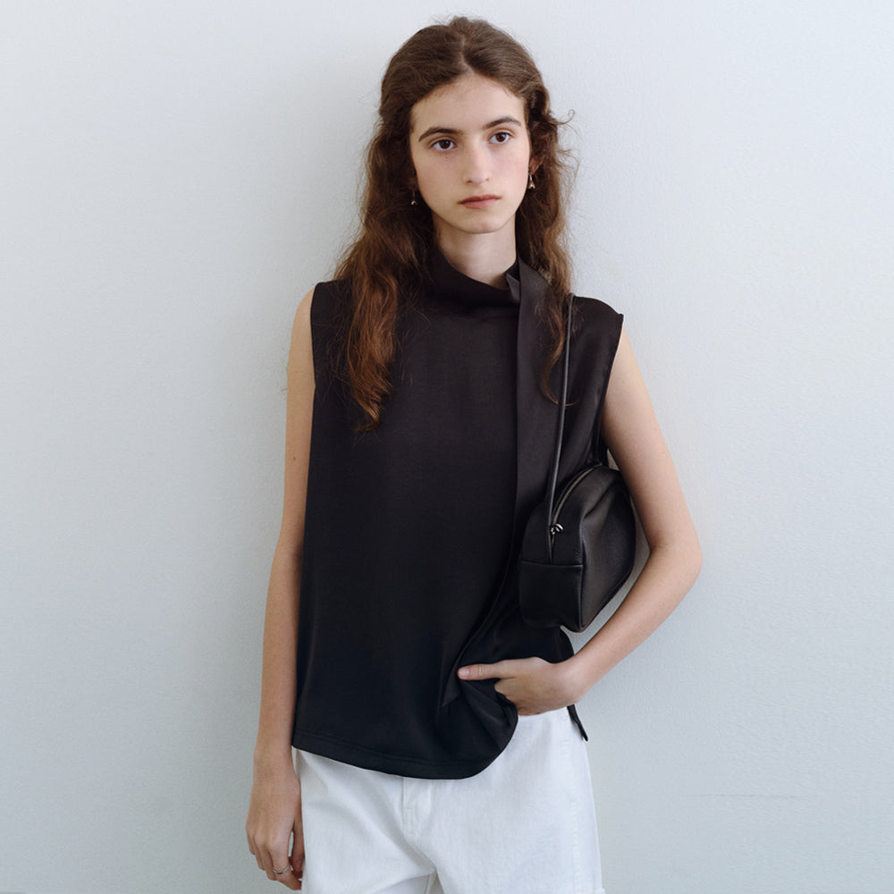 URAGO One tie sleeveless blouse_3colors