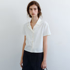 URAGO Catherine open collar blouse_2colors