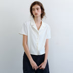 URAGO Catherine open collar blouse_2colors