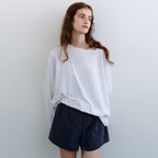 URAGO Linen loose boatneck t-shirt_3colors