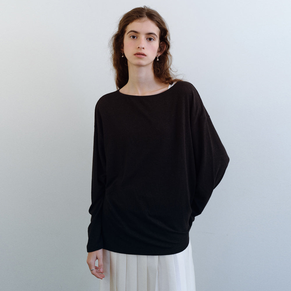 URAGO Linen loose boatneck t-shirt_3colors