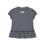 ILLIGO Bow pocket ruffle blouse check navy